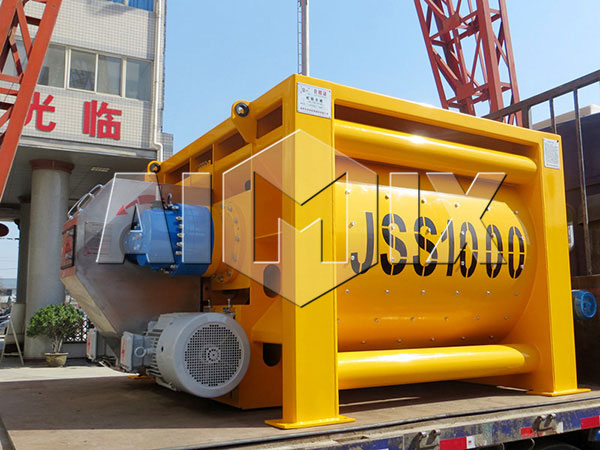 Horizontal Shaft Concrete Mixer Sale JSS double spiral belt concrete mixer