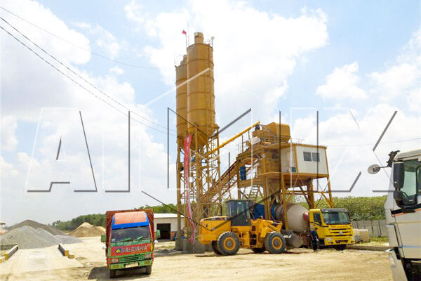 AJ-90 Stationary Concrete Batching Plant In Indonesia