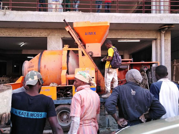 concrete mixer pump with diesel engine