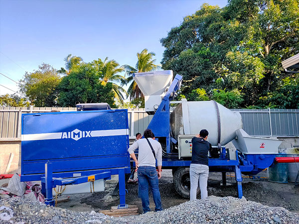 installation of concrete mixer pump