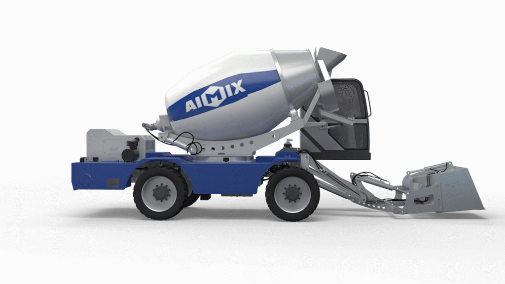 self-loading concrete mixer machine