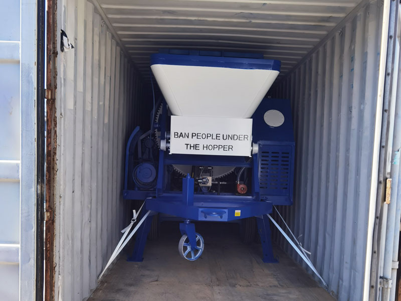 shipment of concrete mixer and pump