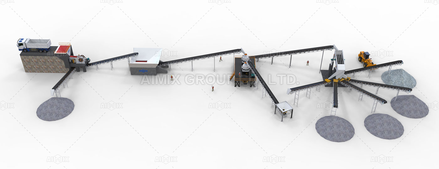 150tph stationary crusher plant for producing concrete