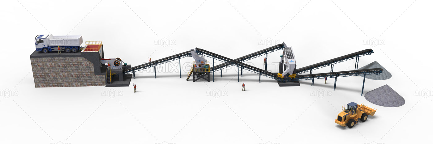 200tph stationary crusher plant for processing granite