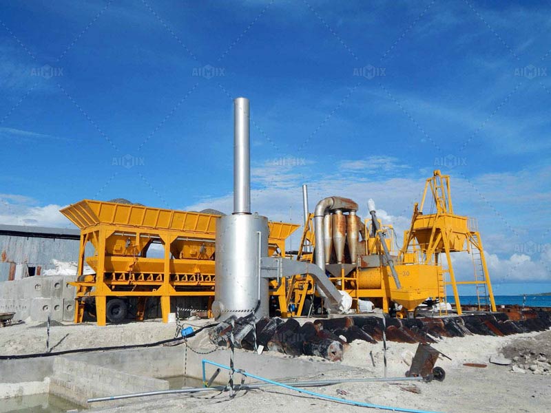 simple type asphalt batch mix plants on site