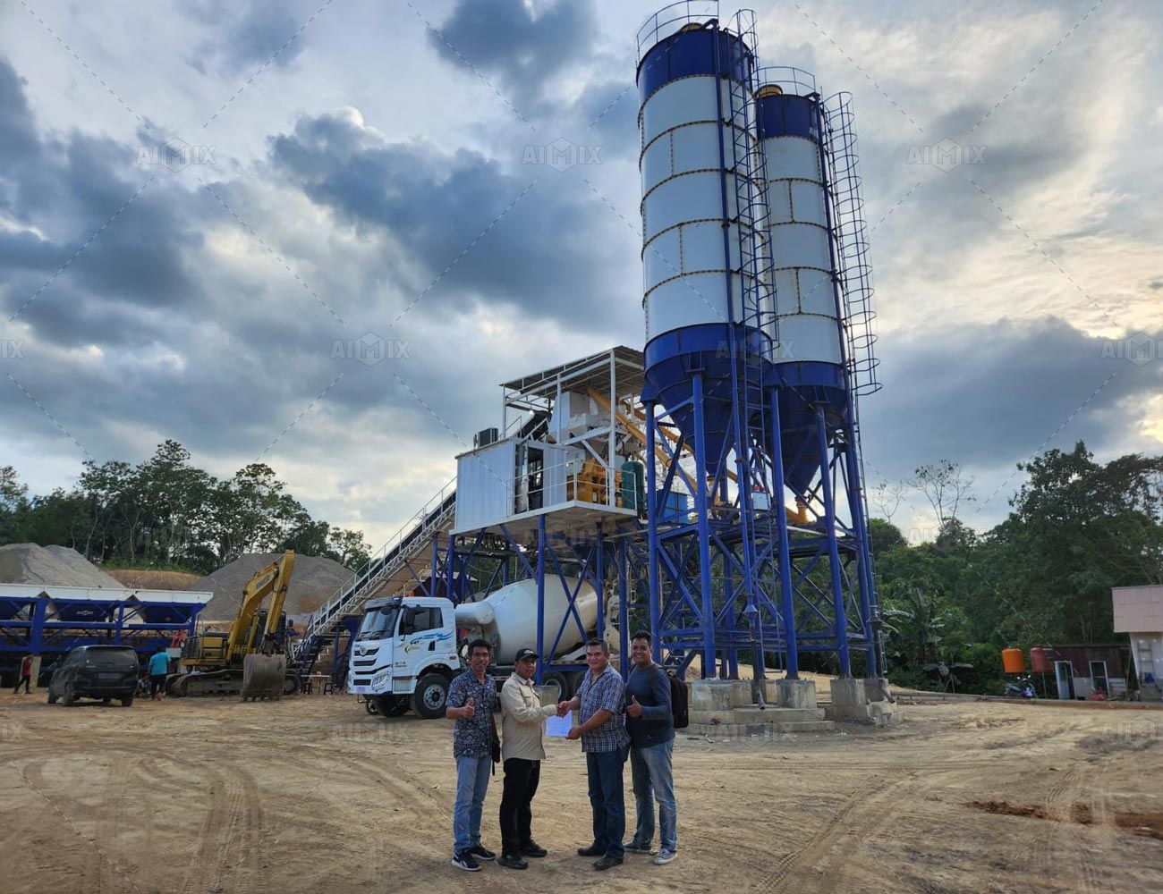 AJ60 belt type concrete batching plant