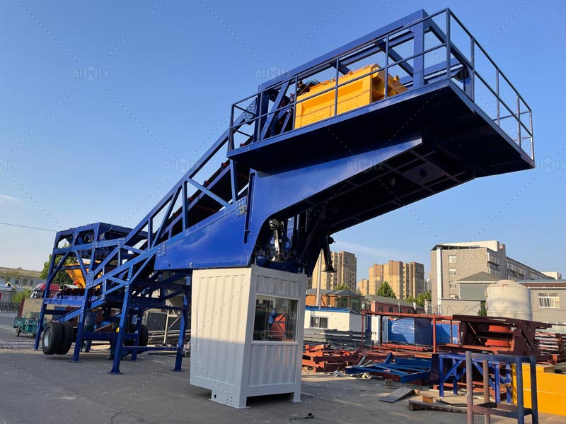 Kazakhstan Production AJY60 mobile concrete batching plant
