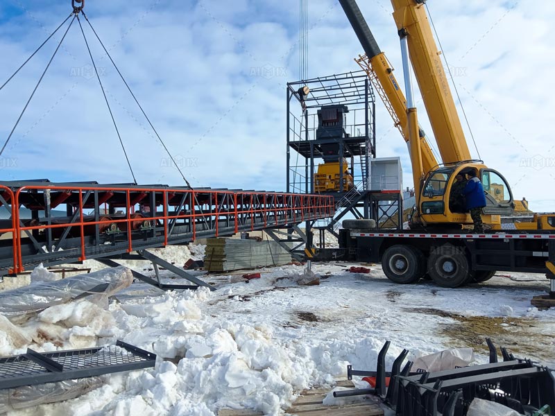 On-Site Guidance of aj180 concrete batching plant