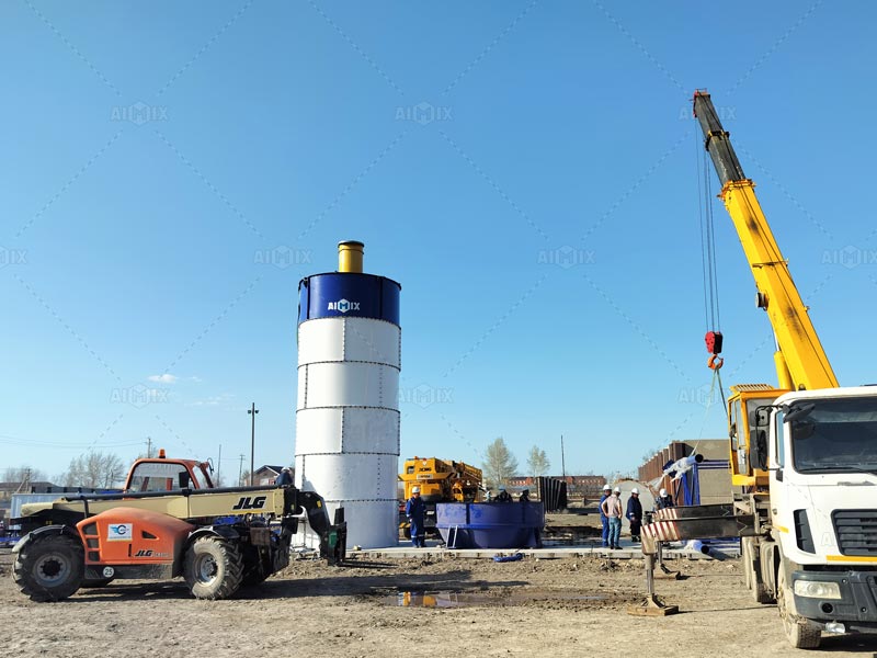 On-Site Guidance of aj60 concrete batching plant
