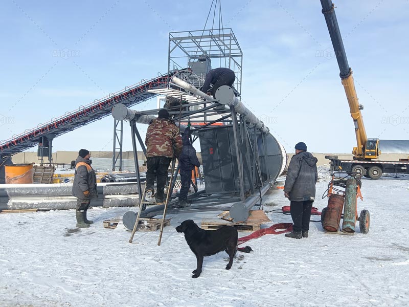 On-Site Installation Guidance of aj180 concrete batching plant