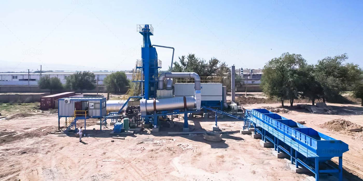 80 tons Asphalt batch mix plant installed in Uzbekistan