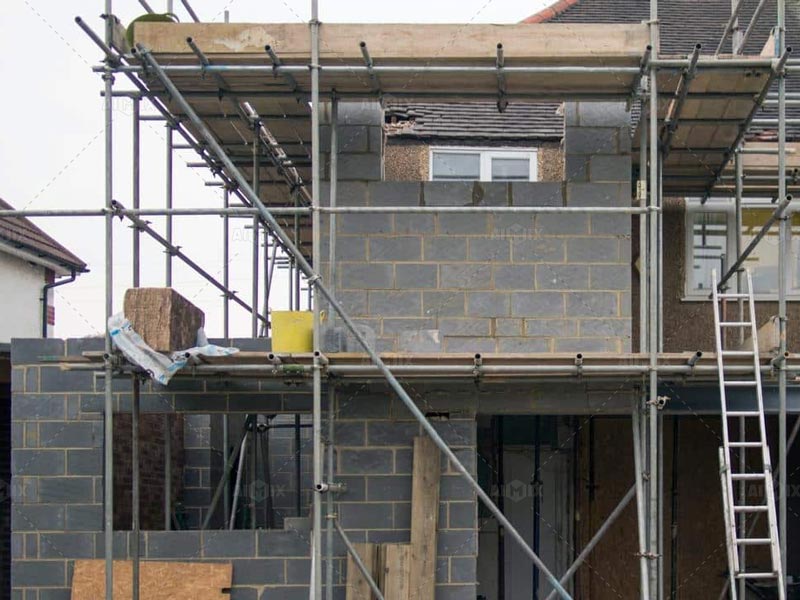 Residential construction with concrete batching plant