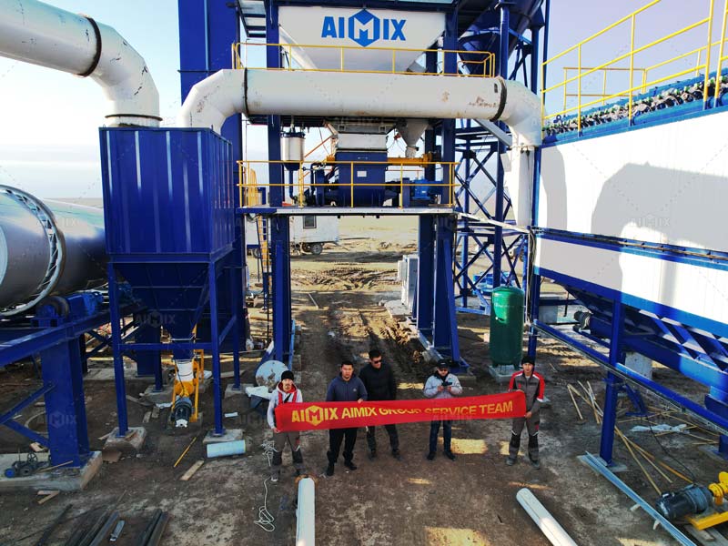 AIMIX service team for asphalt plant in Kazakhstan