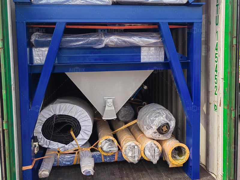 Equipment Delivery of aimix mobile concrete Batching Plant Indonesia