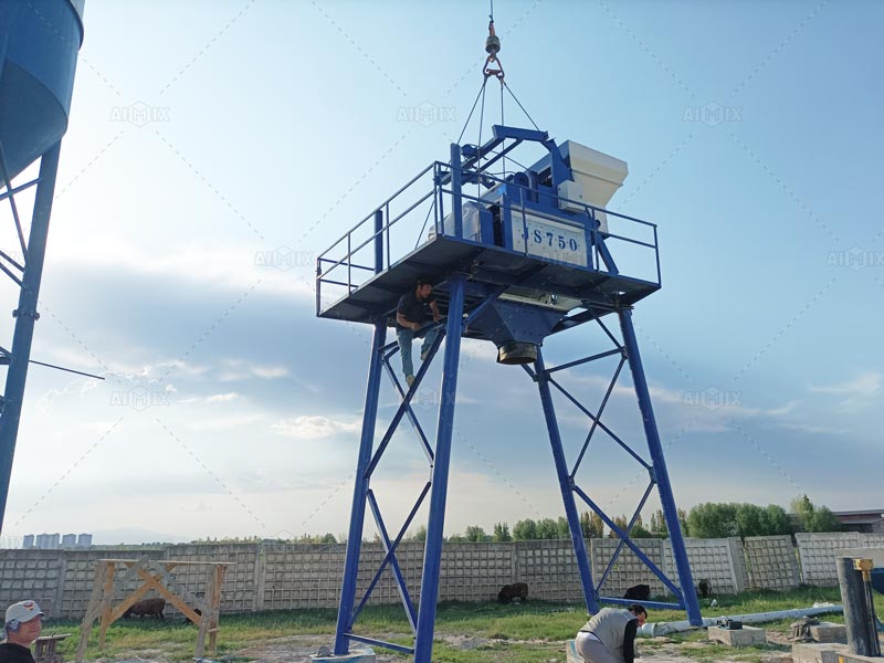 Uzbekistan Installation of AJ35 stationary Batching Plant
