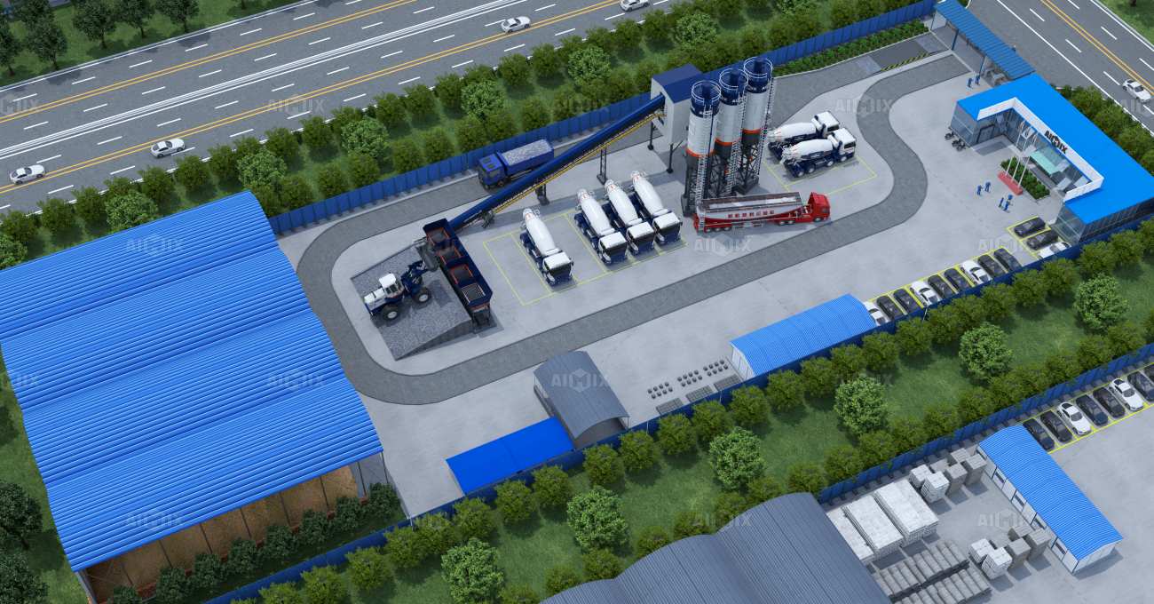 site planning of concrete batching plant