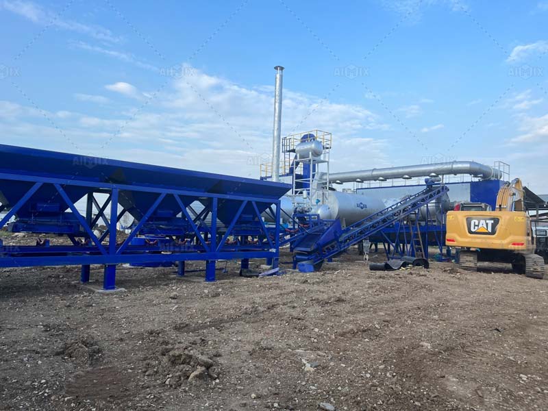 mobile asphalt plant testing run