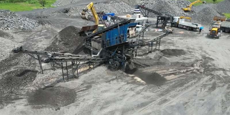 mobile screening plant and cone crusher for aggregate production