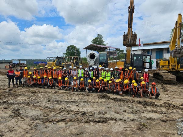 Aimix Self loading concrete mixers working in Indonesia