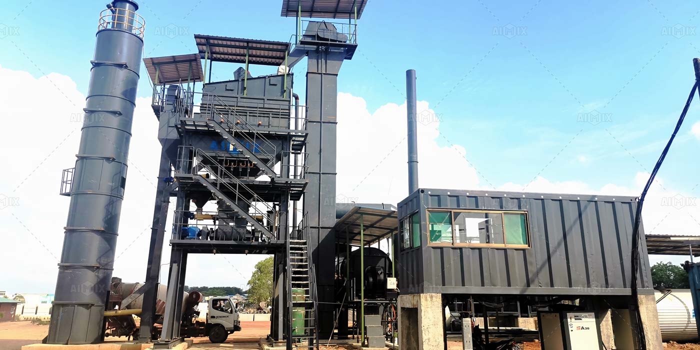 80 ton stationary asphalt mixing plant in Indonesia