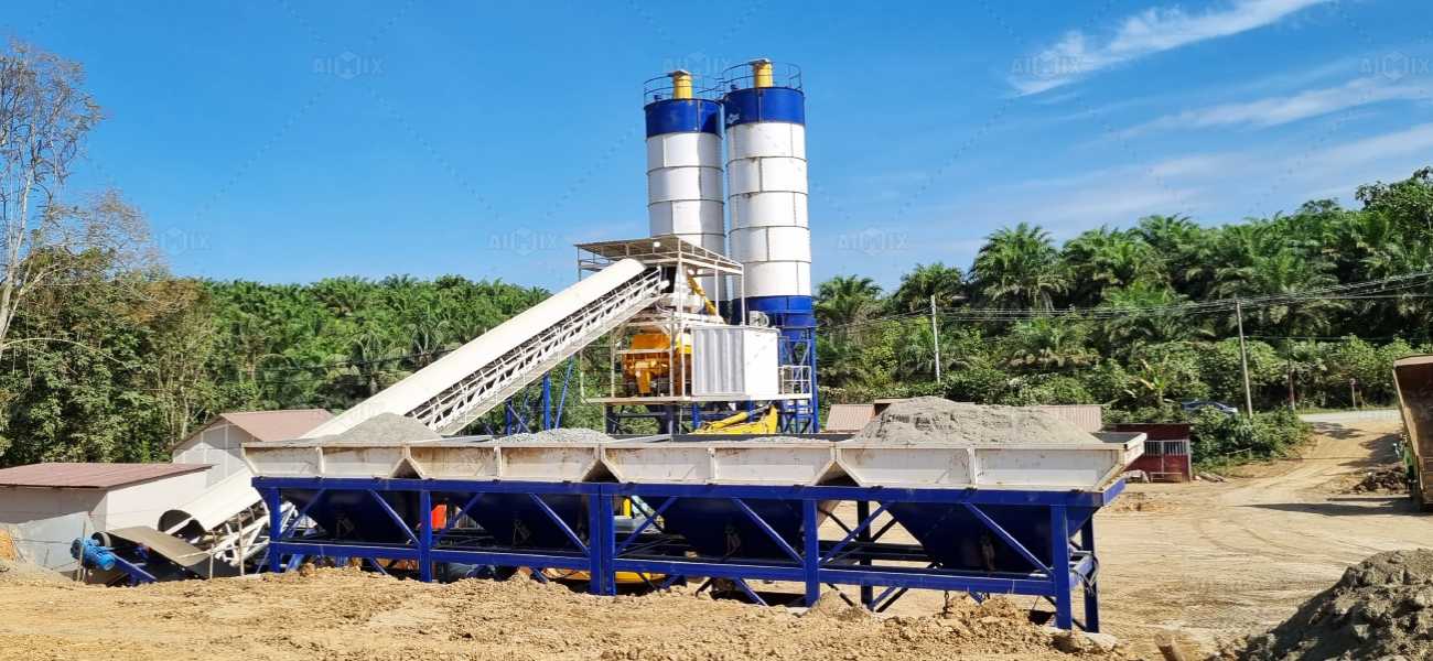 AJ-60 batch concrete plant used in Indonesia