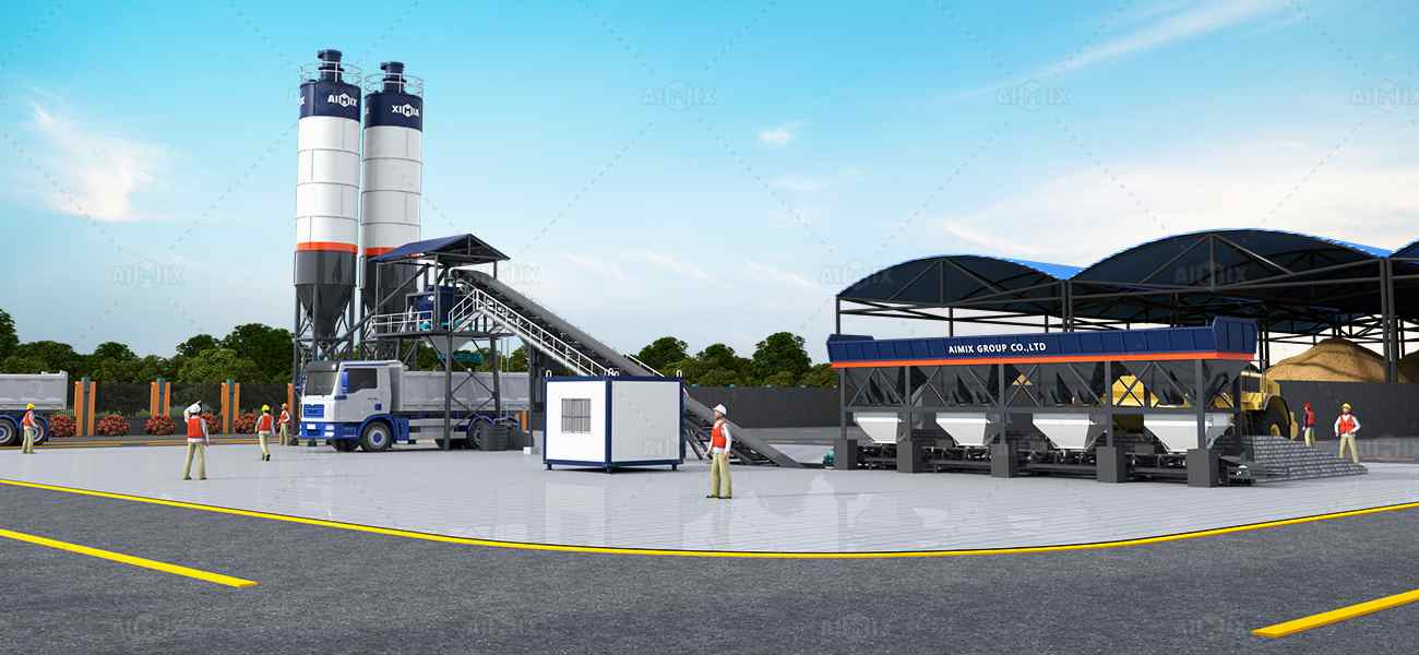 dry mix type batch plant machine