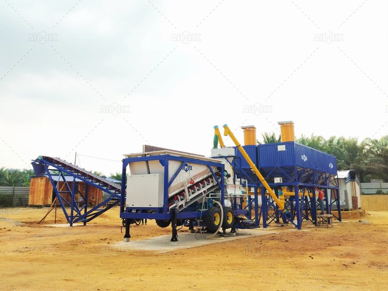 AJSY-35 mobile rmc plant for road project