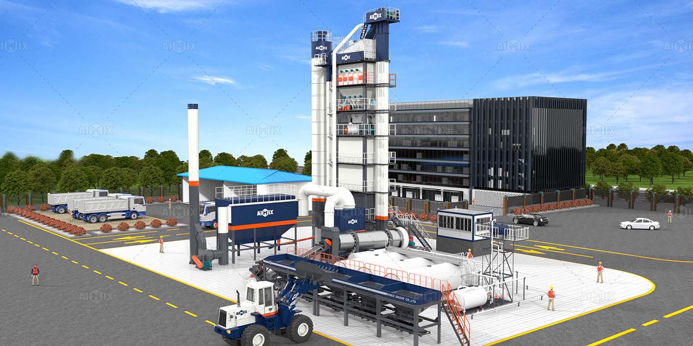 Asphalt batch plant for sale in USA 3D drawing