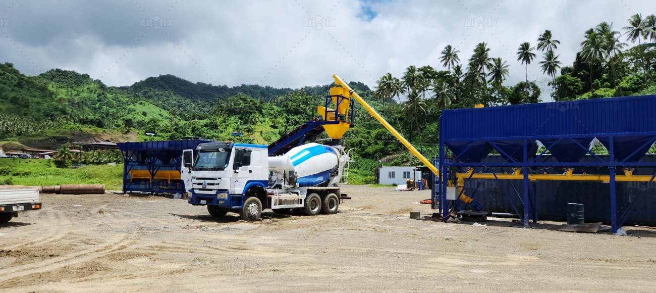 AJG-35 dry batch concrete plant for sale in Fiji
