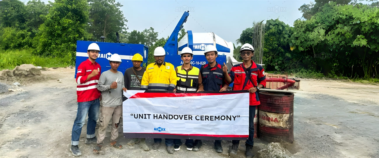 Road Construction Mixer Concrete Pump Indonesia