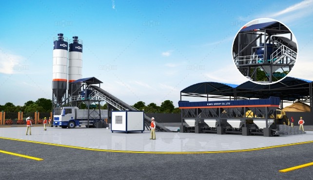 dry mix type concrete batch plant