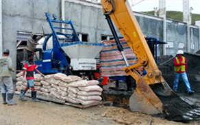 loader and mixing concrete pump indonesia project