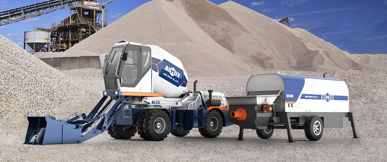 self loading concrete mixer and trailer concrete pump solution for Indonesia