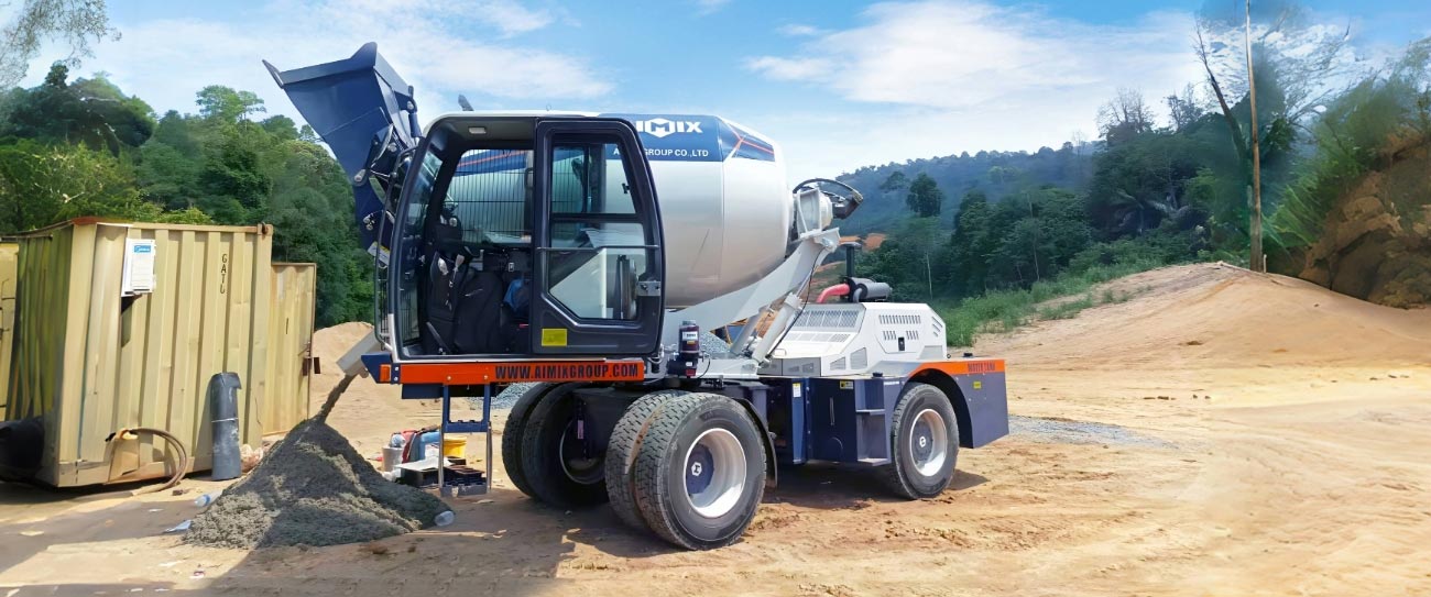 self loading concrete mixer working in Malaysia