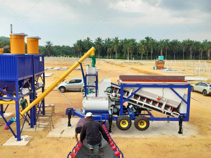AJSY-35 mini concrete batch mix plant for Malaysia