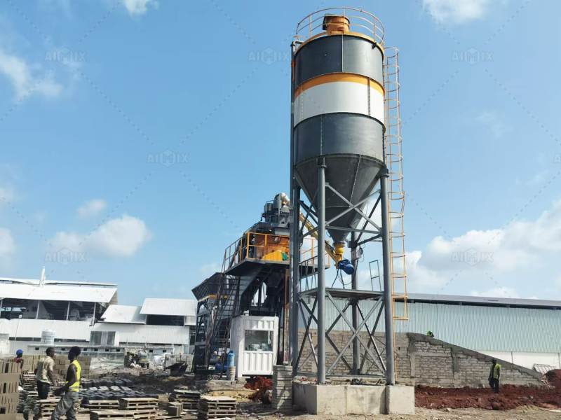 AJY-25 mini concrete batch plant for Tanzania