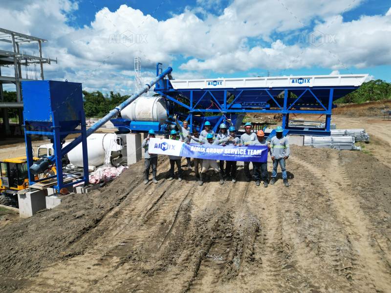 AJZY-30 drum type mini batching plant for Philippines