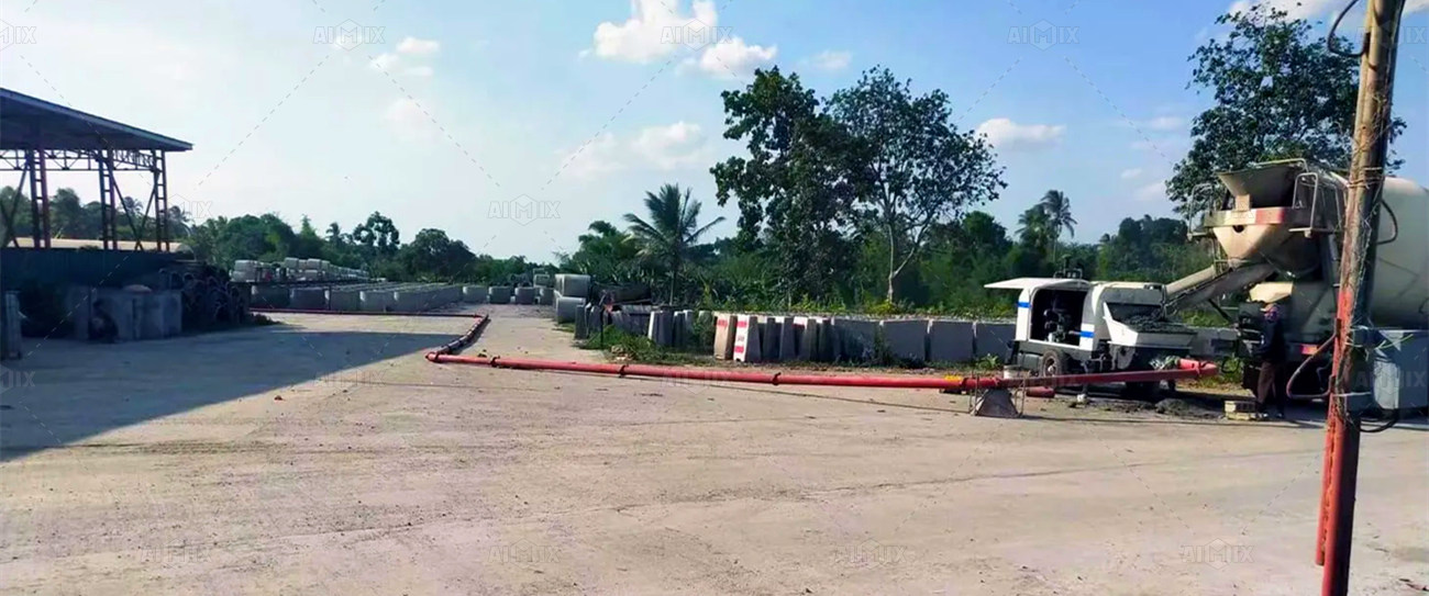 2022.6 stationary concrete pump in the philippines for factory expansion