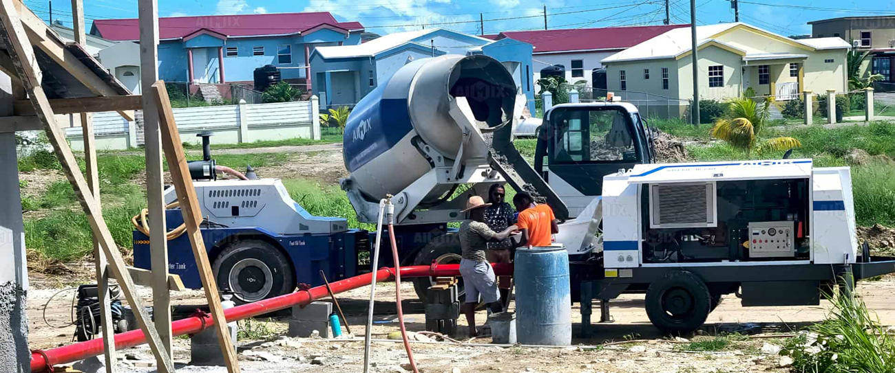 ABT40C trailer type static concrete pump for Antigua and self loading mixer