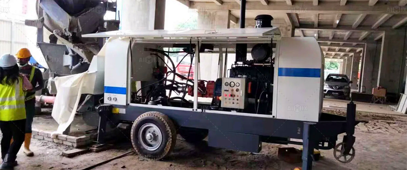 ABT80C stationary concrete pump malaysia at construction site2022