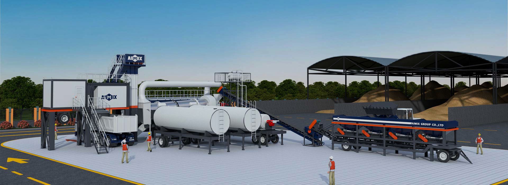 AIMIX continuous mobile asphalt drum mix plant for sale on site