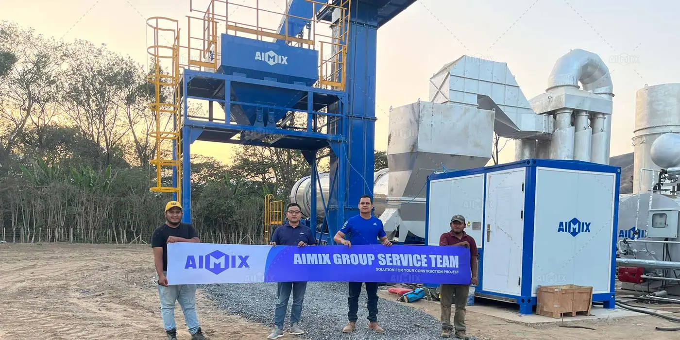 AIMIX service team customers for drum mix plant