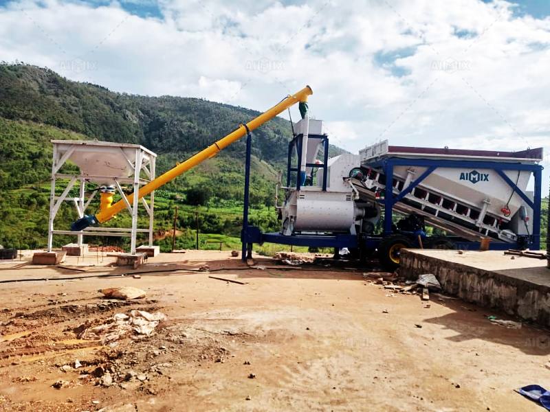 AJSY35 compact concrete batching plant for UAE