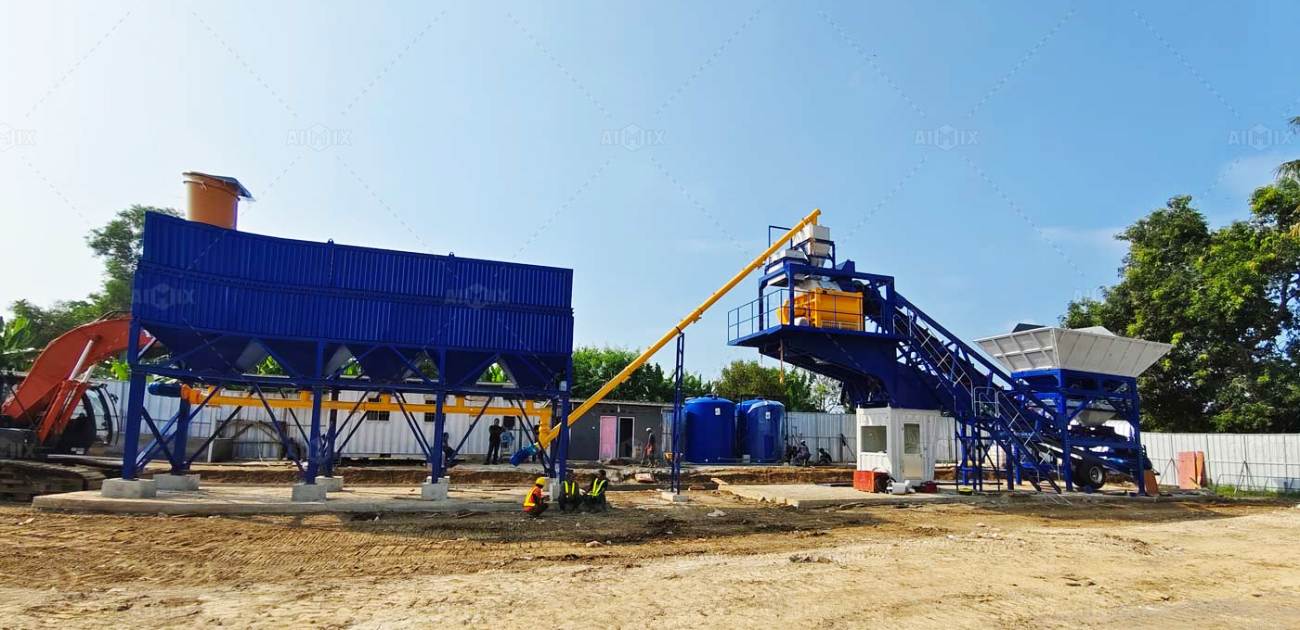 AJY60 mobile concrete plant solution for UAE