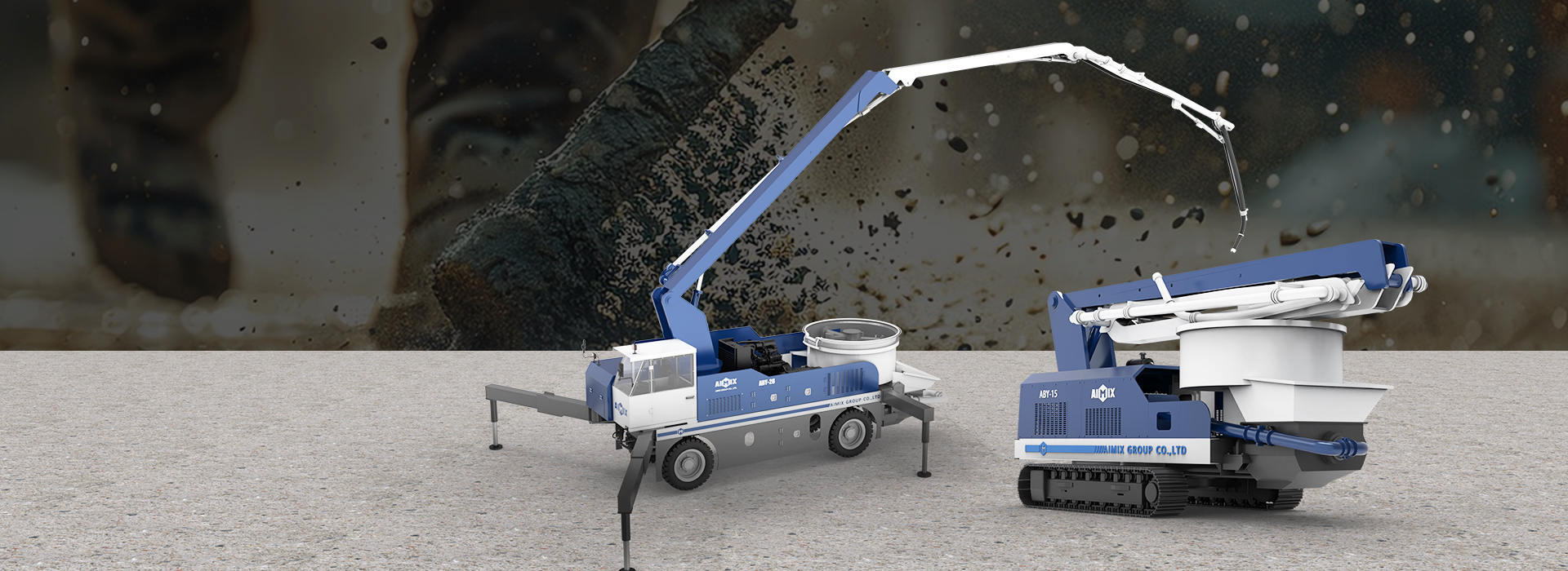 Boom Type Wheel and Crawler Chassis Mobile Concrete Pump Banners