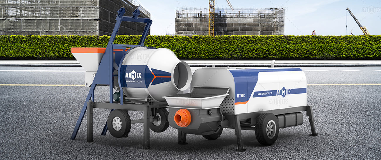 Concrete Mixer Combined with Static Concrete Pump