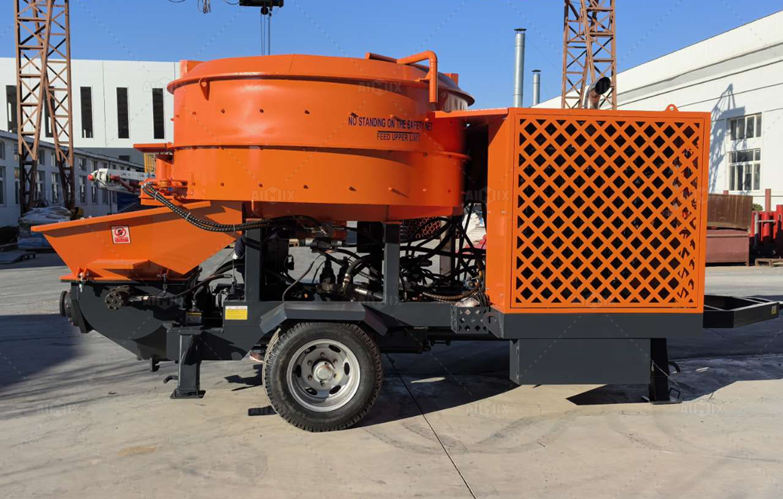 Vertical Shaft Mobile Concrete Mixer with Pump