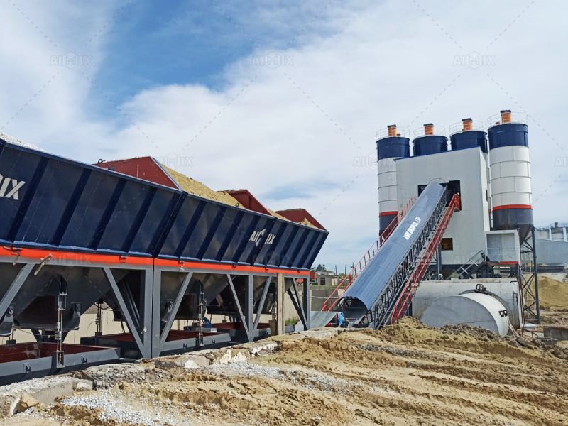 belt-type stationary batch plant solution for UAE