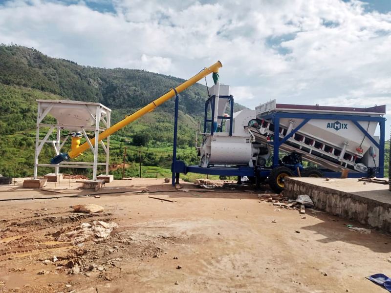 compact concrete batch plant for bridge construction