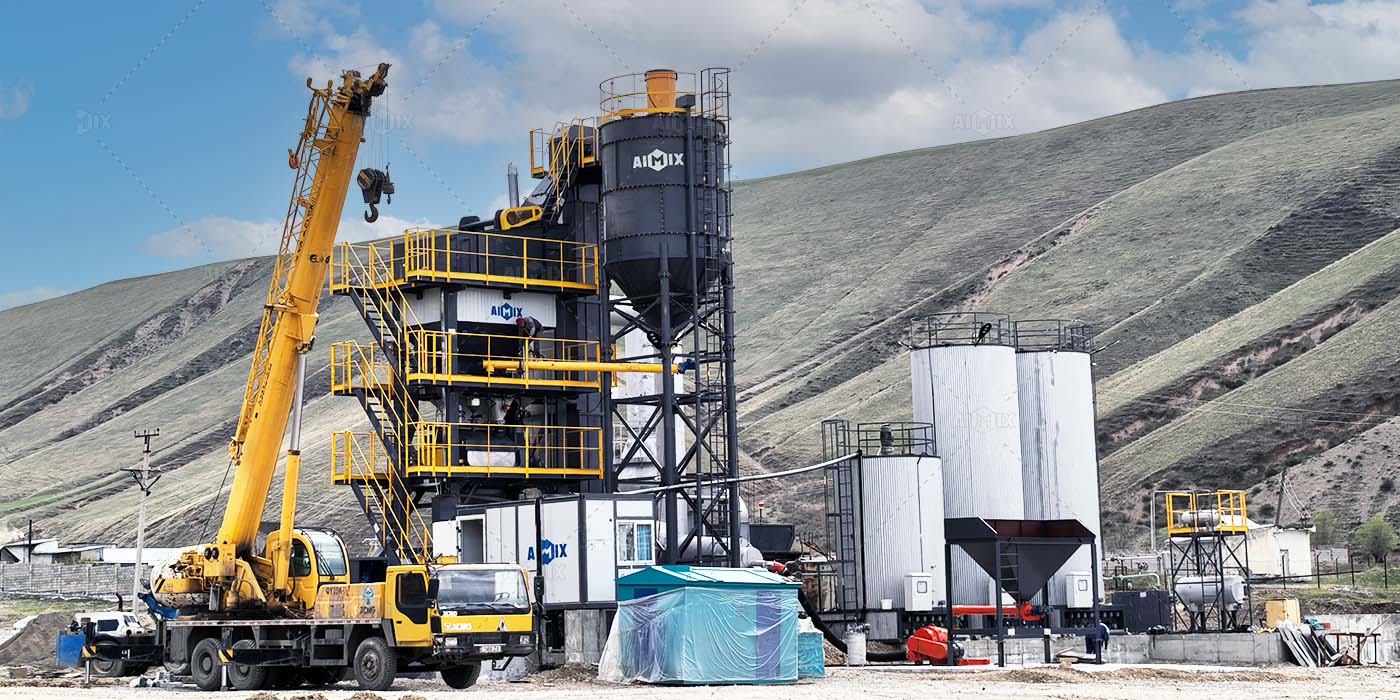 100tph stationary asphalt mixer plant for road construction in Kyrgzstan